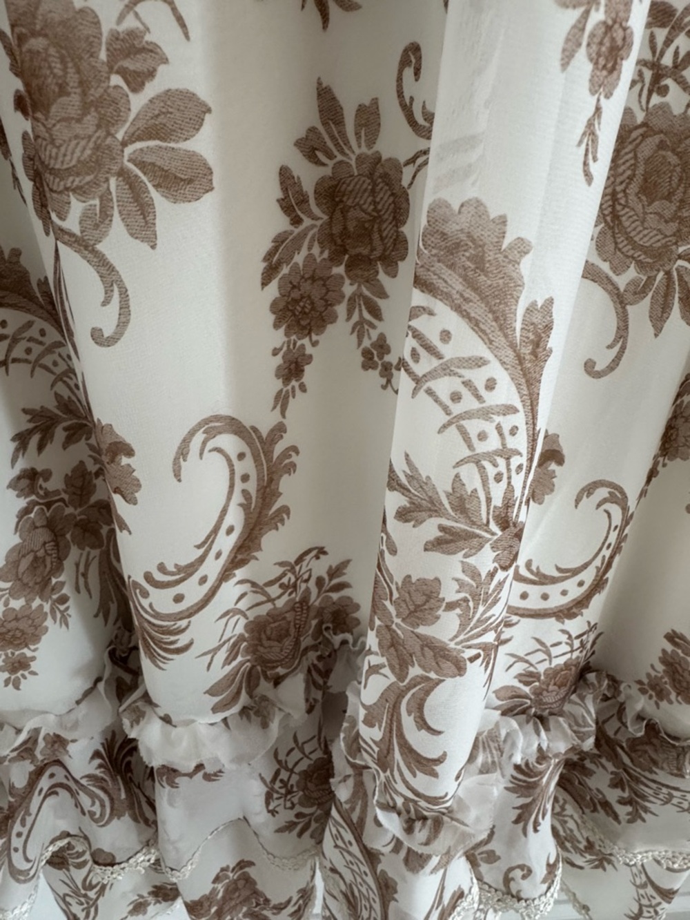Ungaro Floral Paisley Ruffle Maxi Dress XXL Cream Gold NWOT - Picture 11 of 14